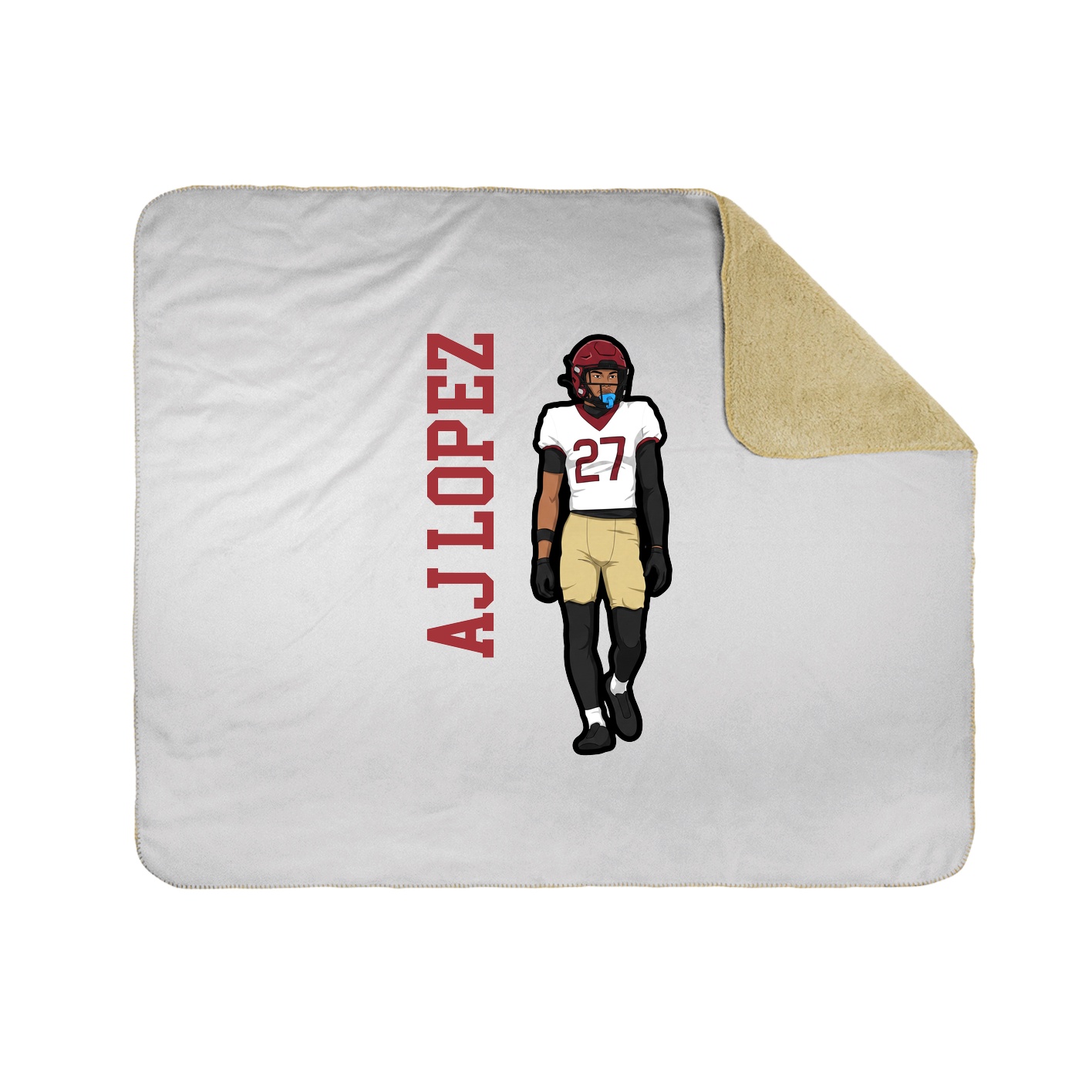 Throw Blanket — Name Vertical in White