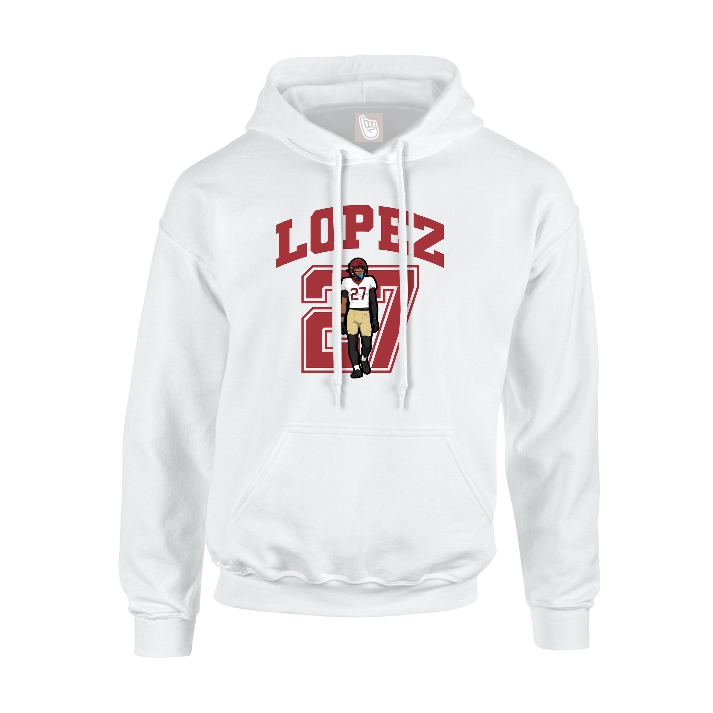 Youth Hoodie — Number in White