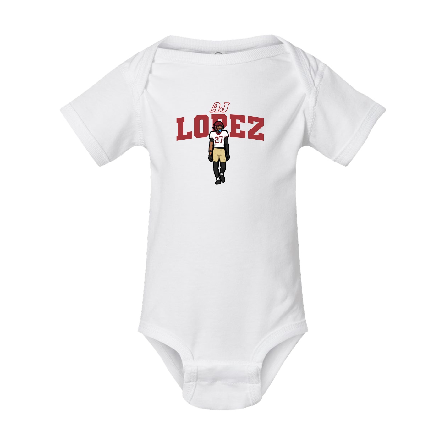 Baby Onesie — Name Arch in White