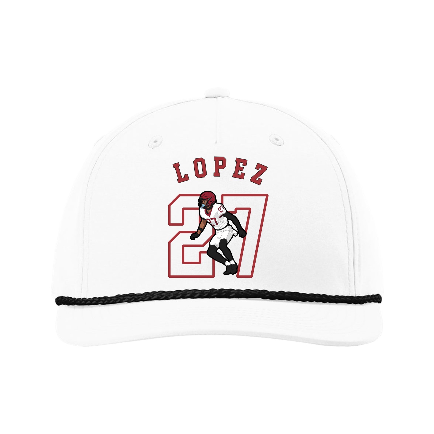 Five-Panel Classic Rope Cap — Shirsey Arch in White