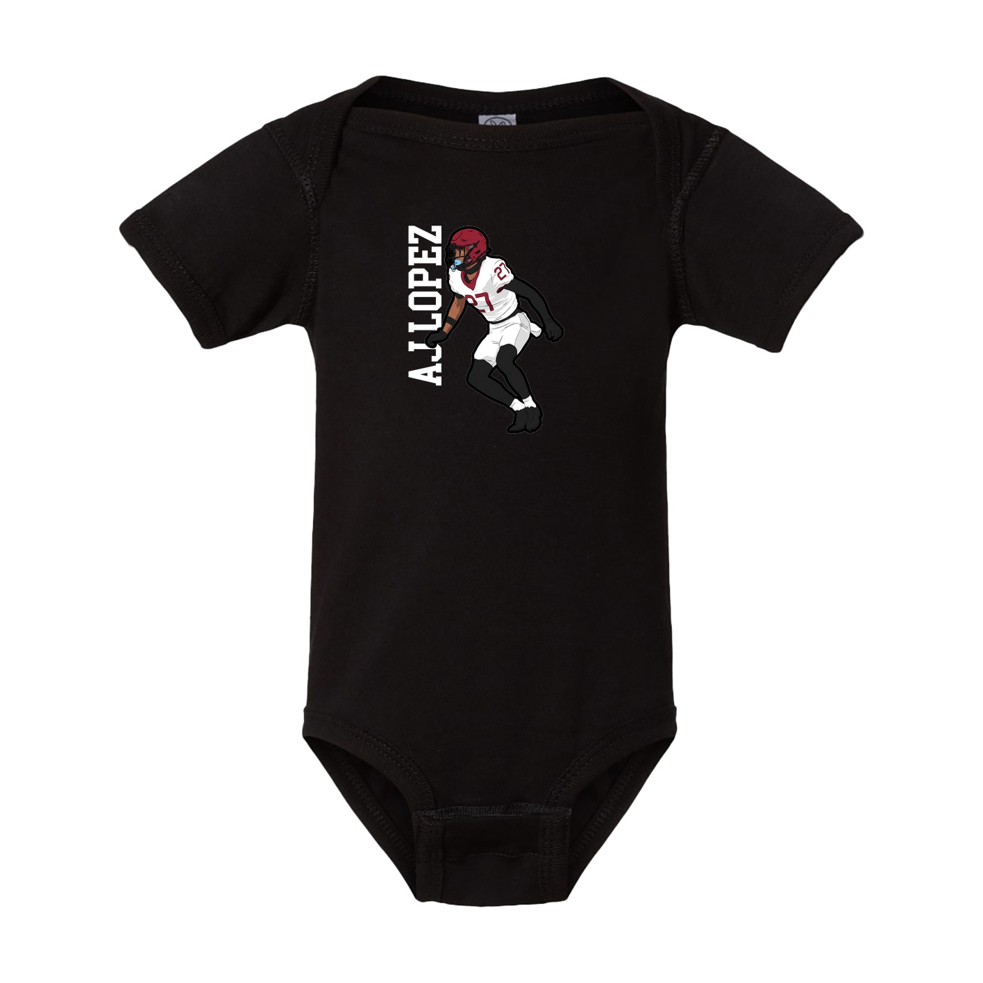 Baby Onesie — Name Vertical in Black