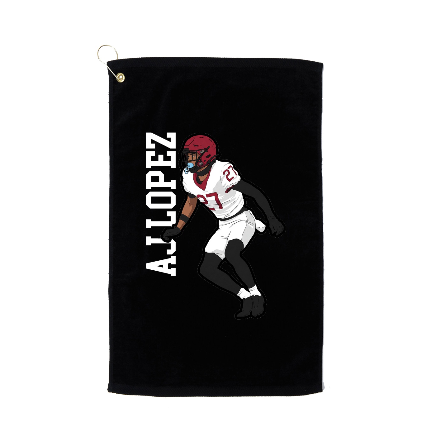Golf Towel — Name Vertical in Black