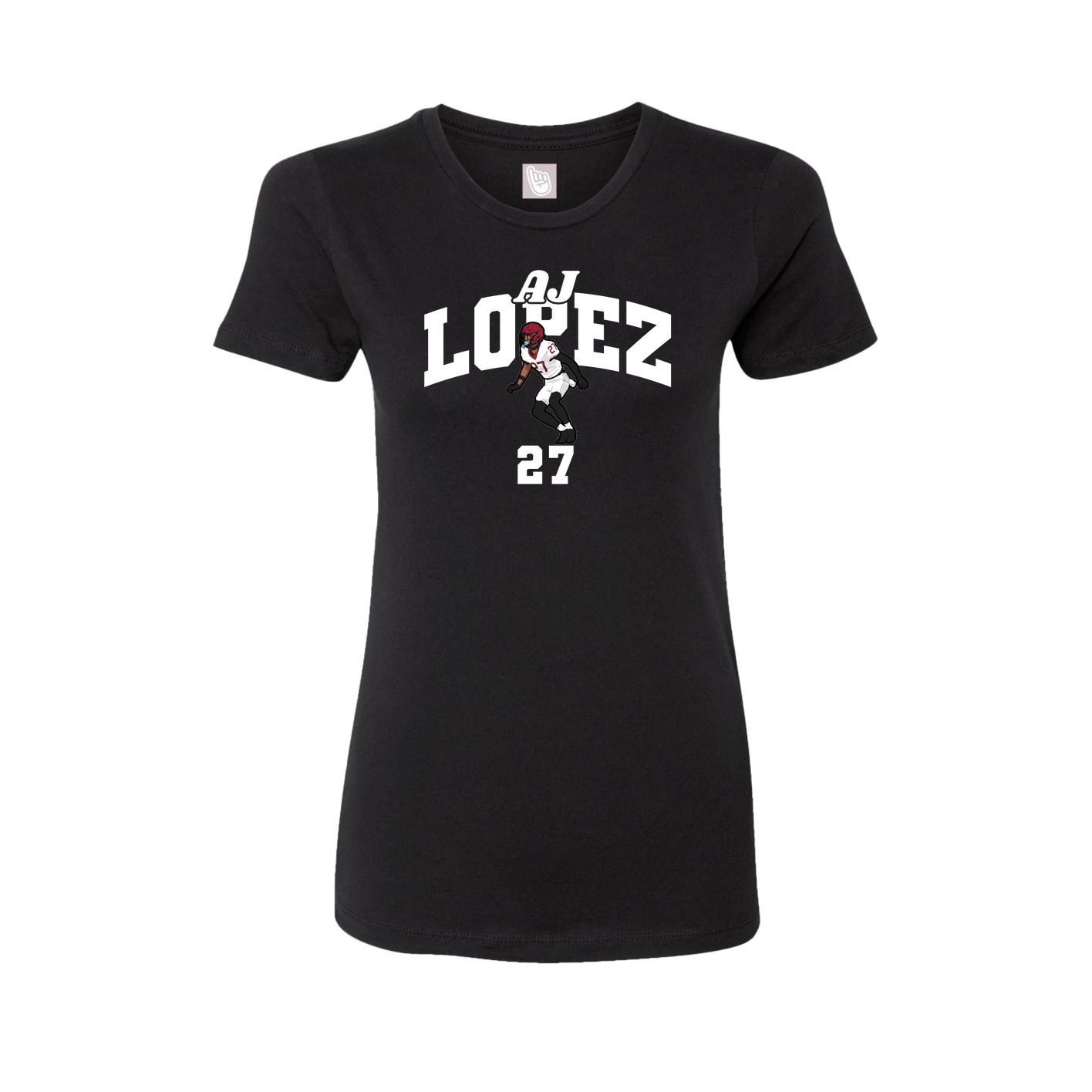 Fitted Women's Tee — Signature Arch in Black