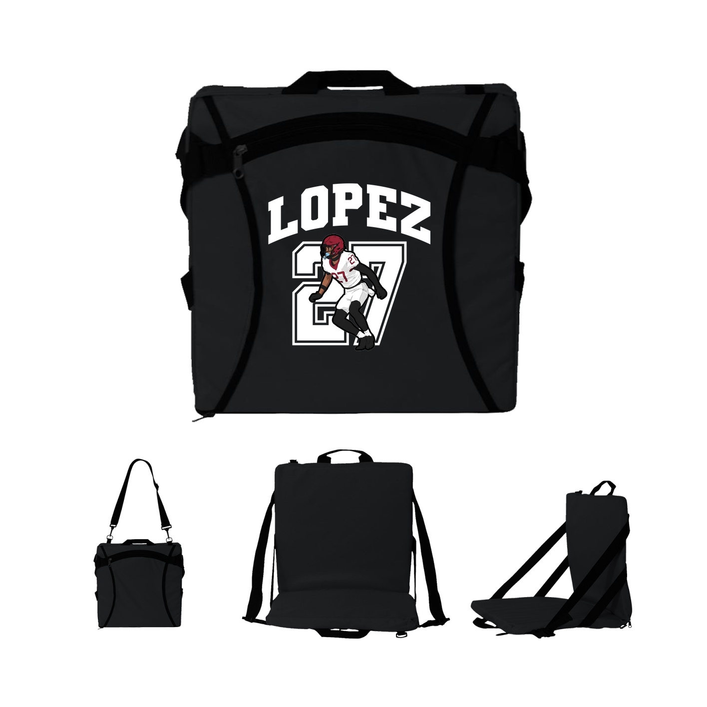 Folding Stadium Seat — Number in Black