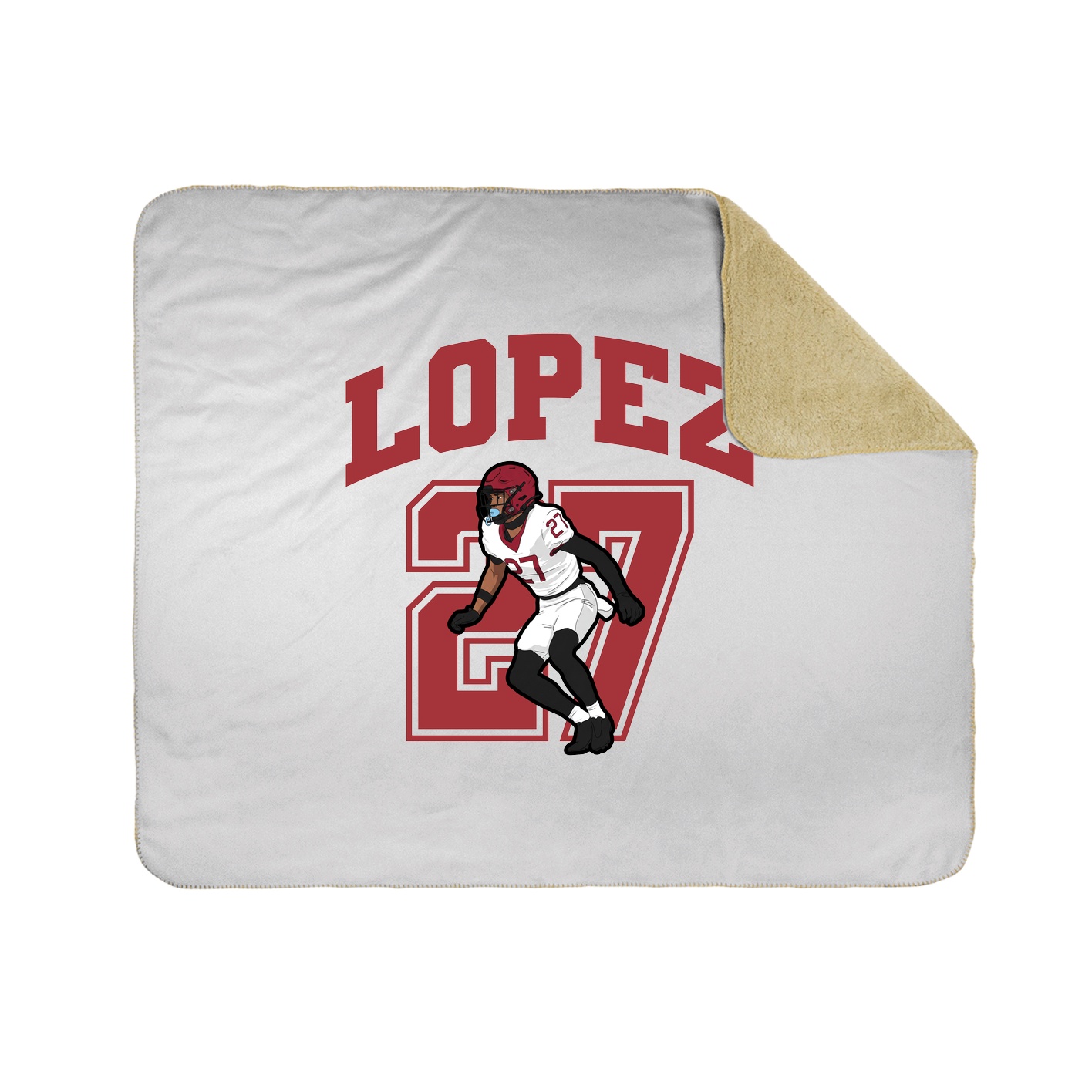 Throw Blanket — Number in White