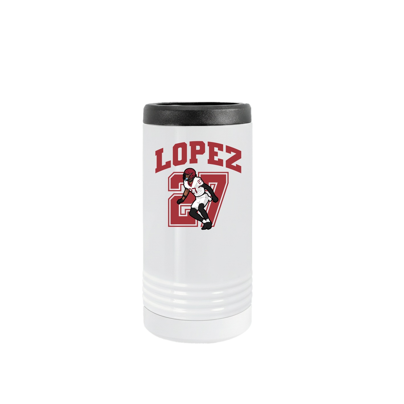 Slim Beverage Holder — Number in White