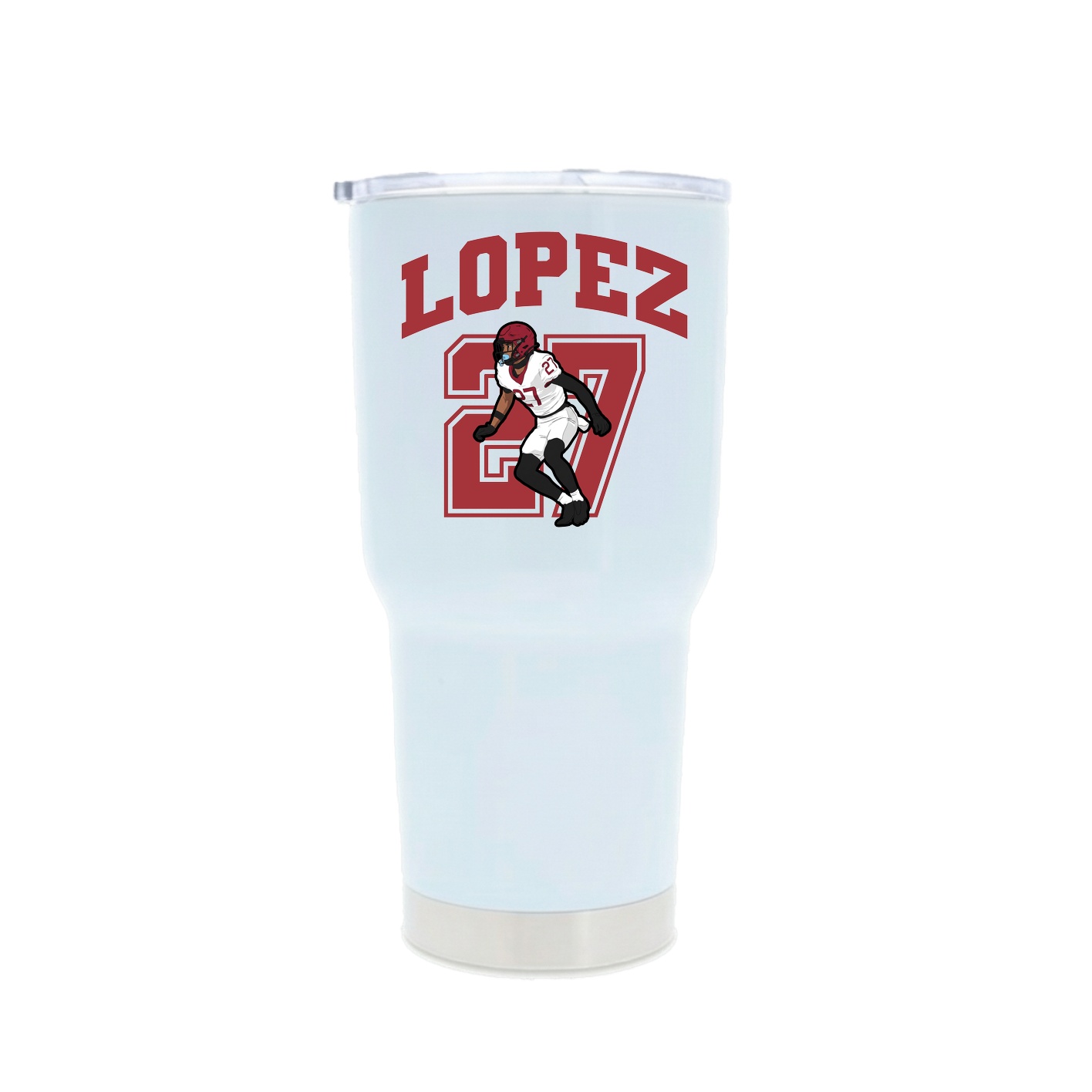 30oz Stainless Steel Tumbler — Number in White