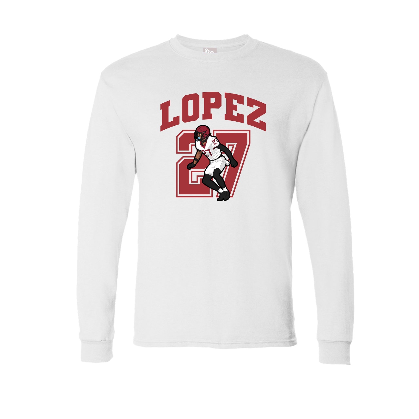Long Sleeve Tee — Number in White
