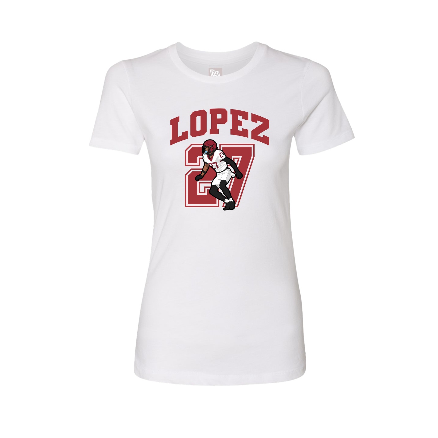 Fitted Women's Tee — Number in White