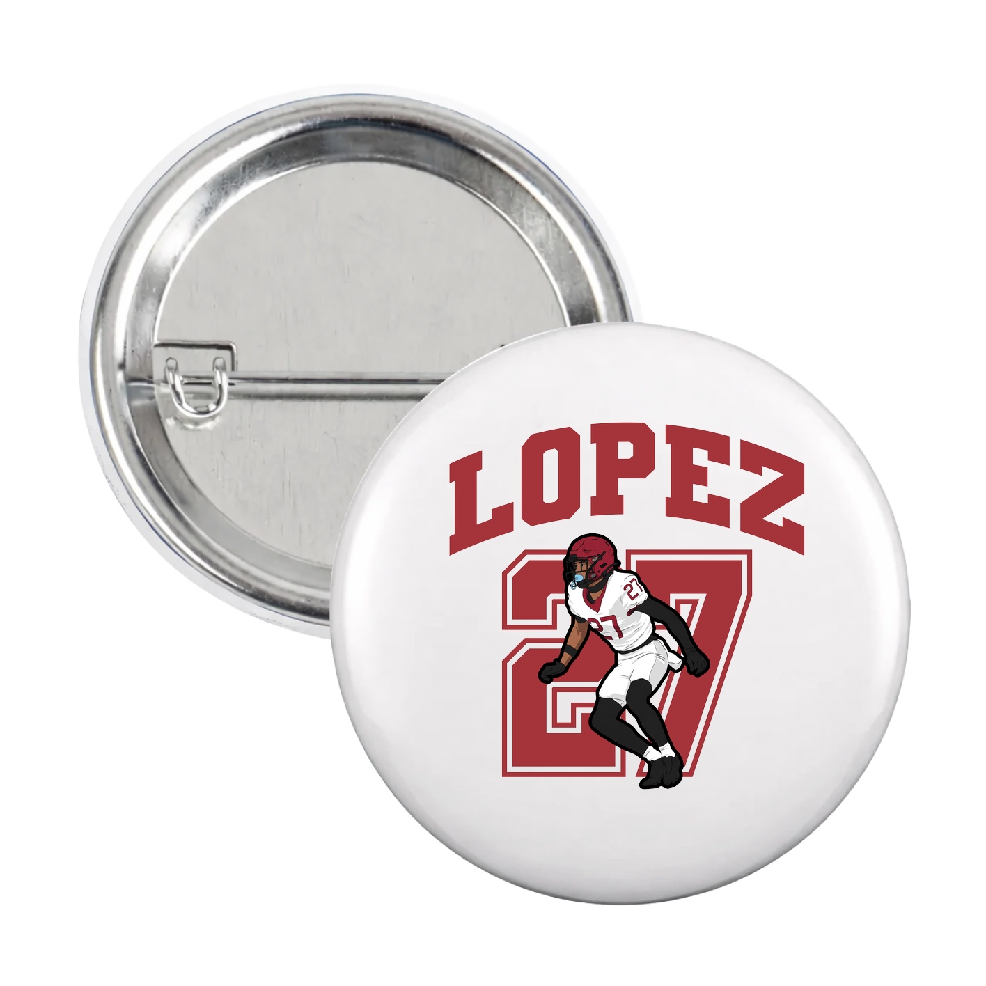 Game Day Button — Number in White