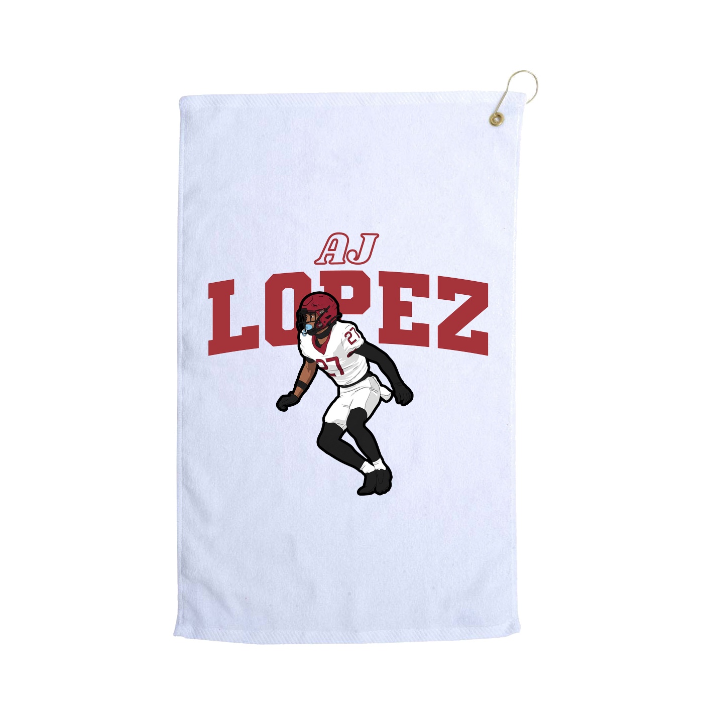 Golf Towel — Name Arch in White