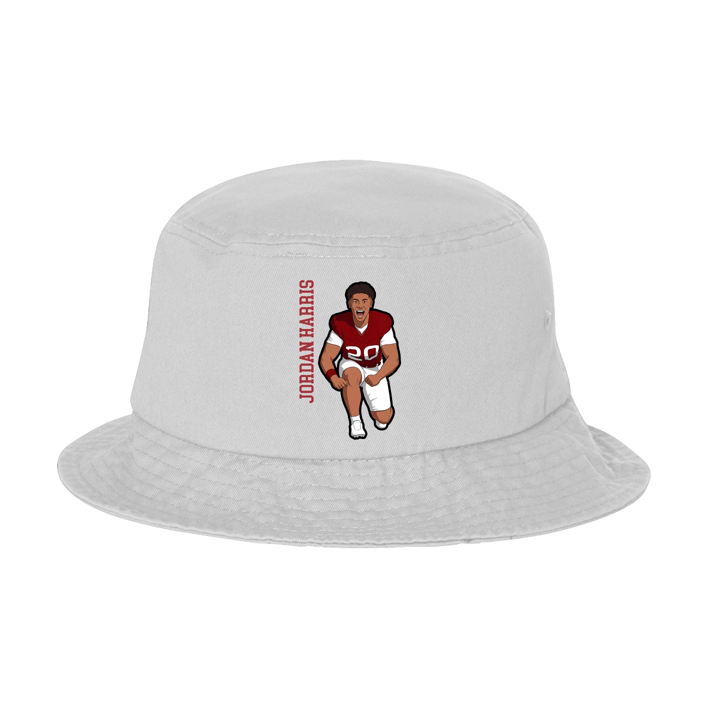 Bucket Cap — Name Vertical in White