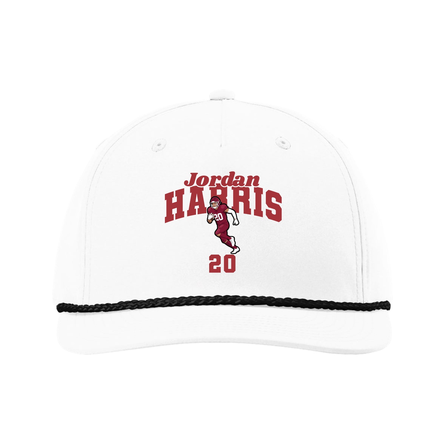 Five-Panel Classic Rope Cap — Signature Arch in White