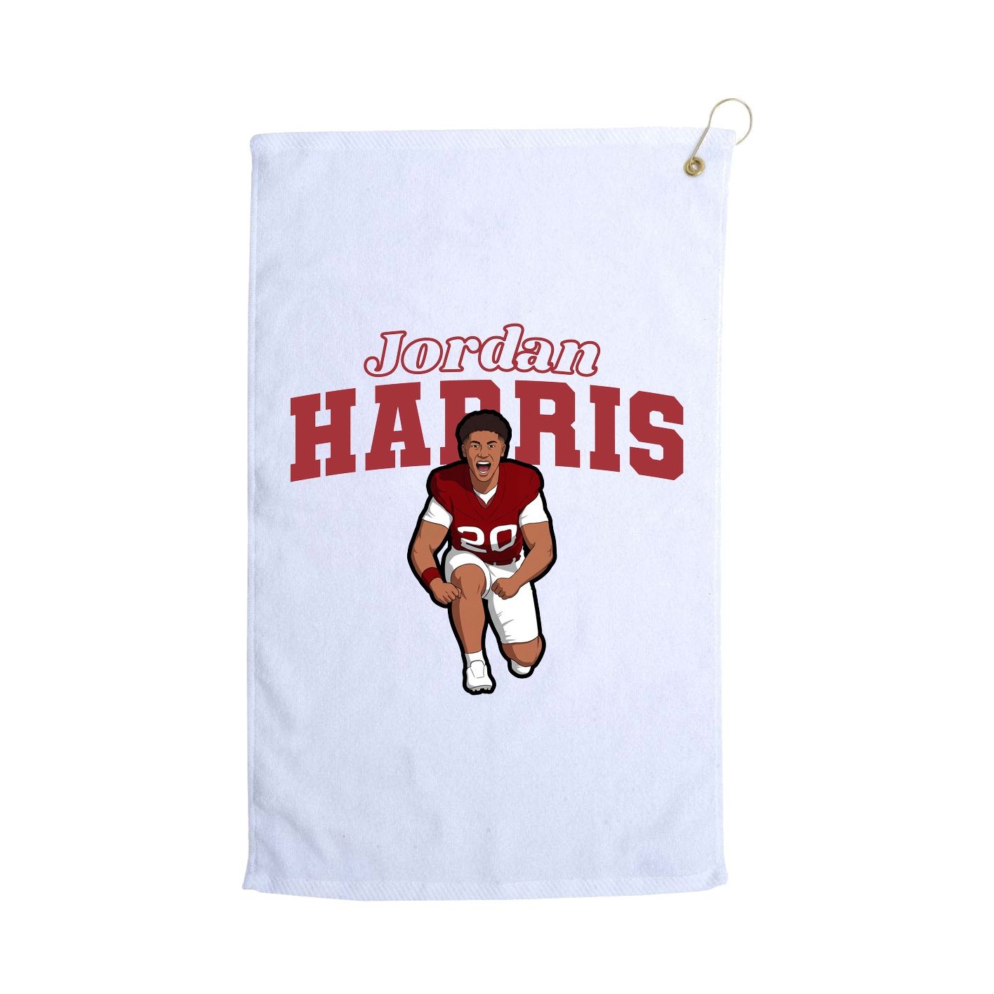 Golf Towel — Name Arch in White