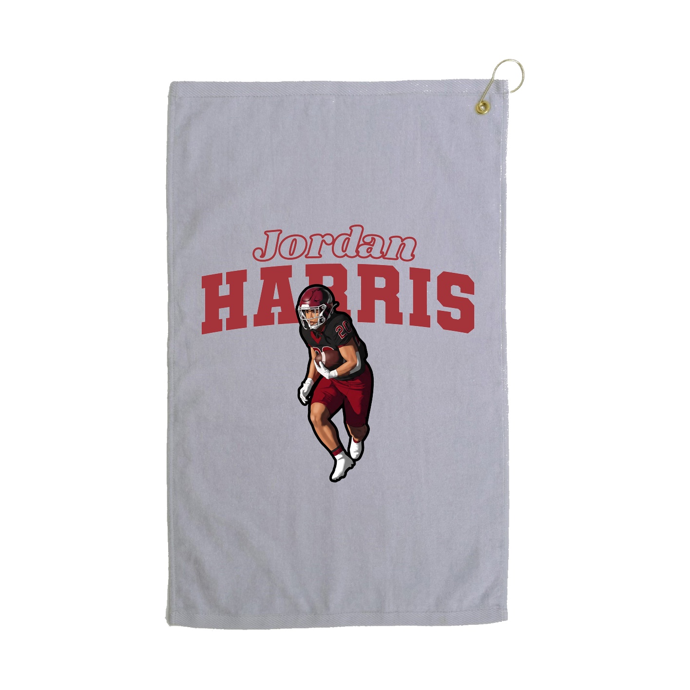 Golf Towel — Name Arch in Grey