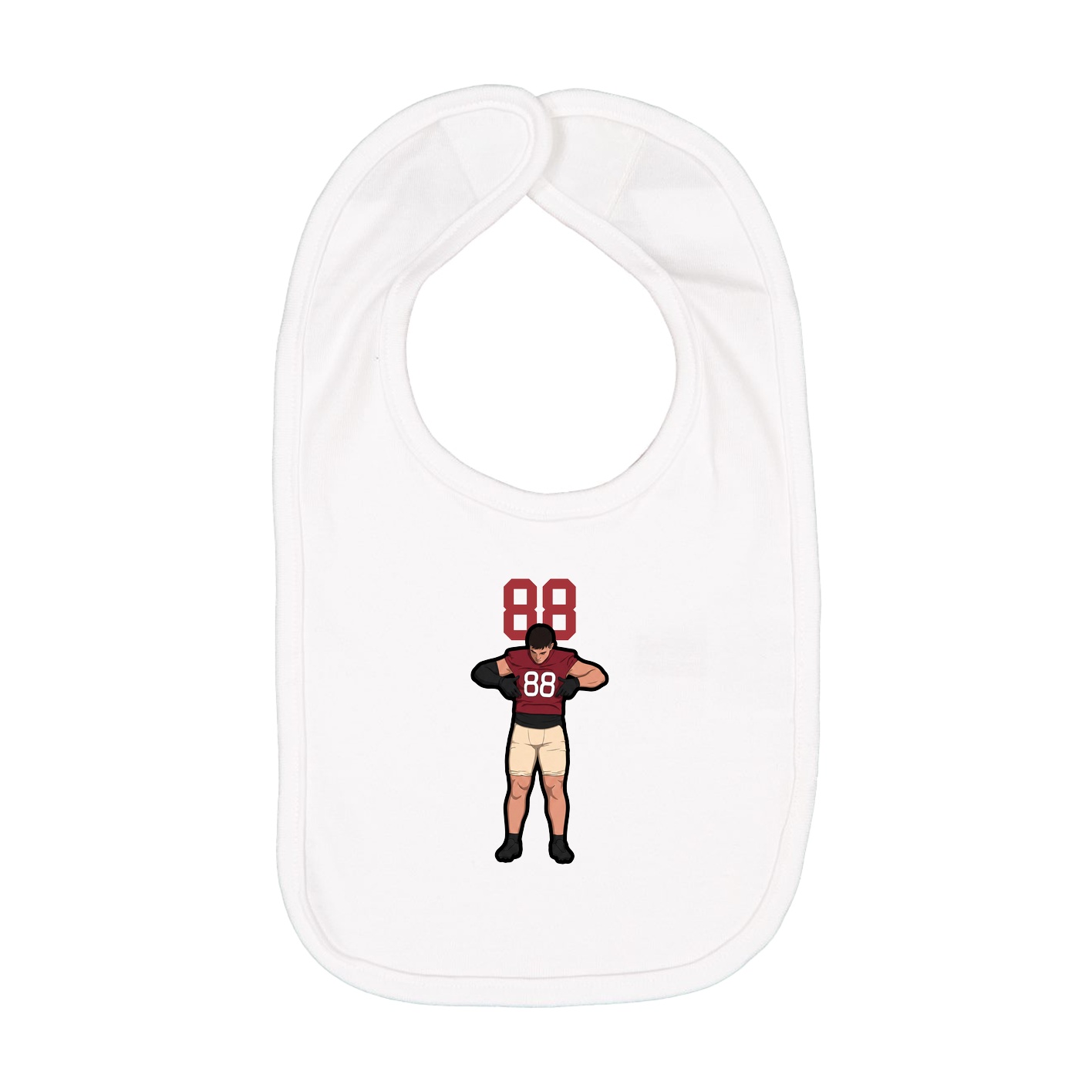 Infant Bib — Number Top in White