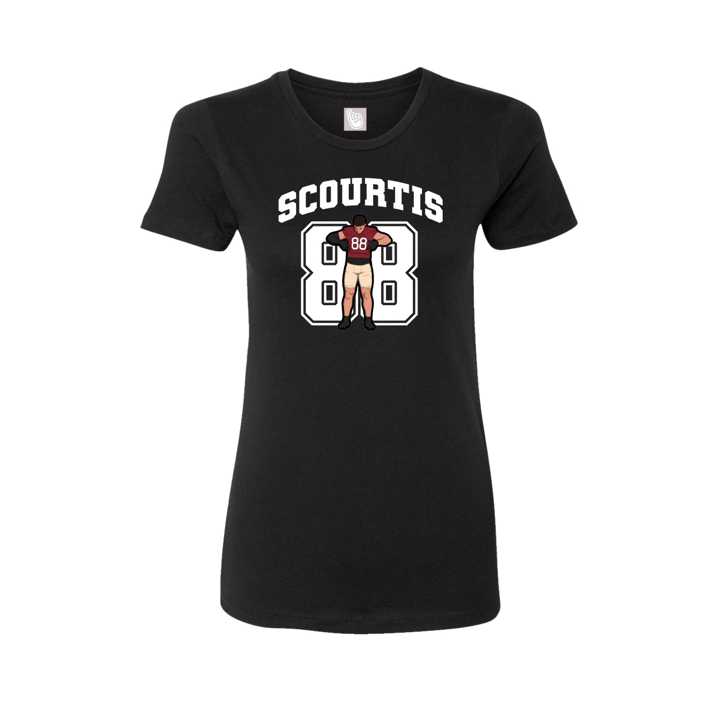 Fitted Women's Tee — Number in Black