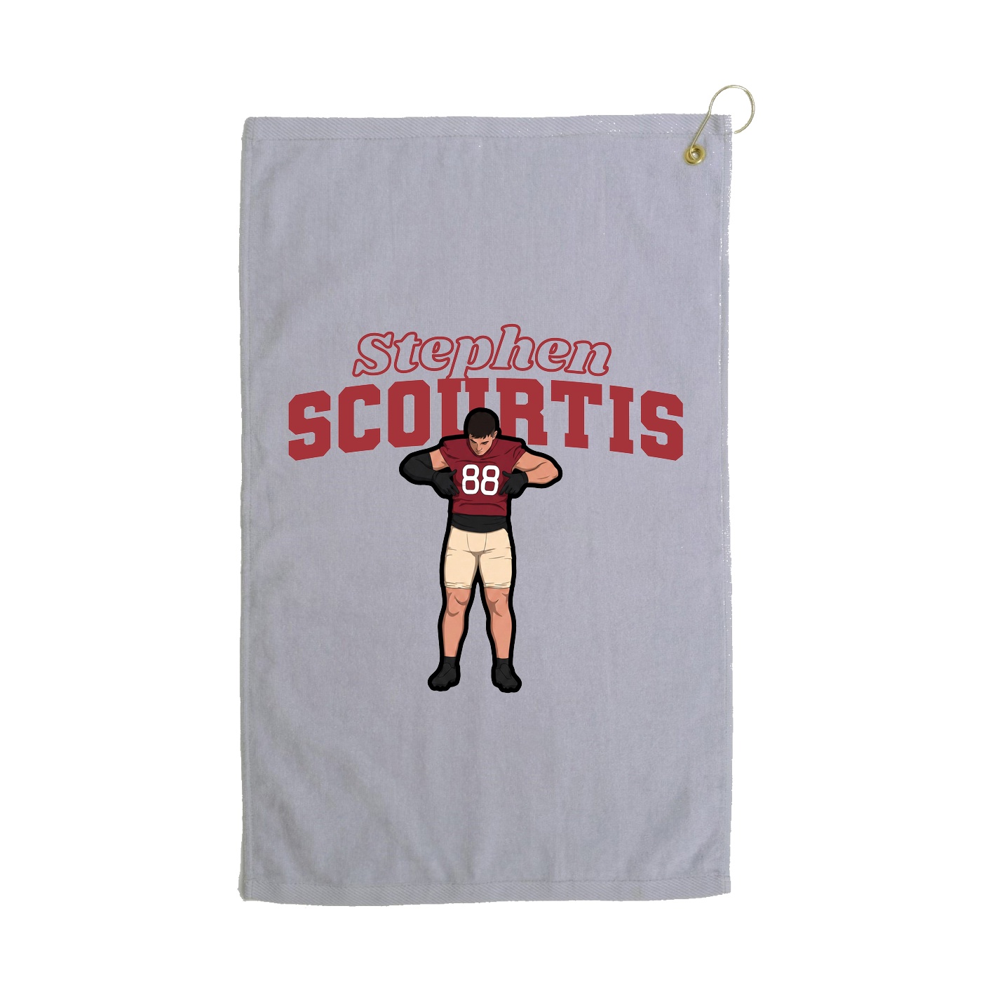 Golf Towel — Name Arch in Grey