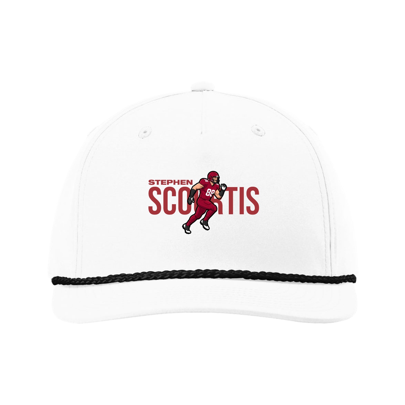 Five-Panel Classic Rope Cap — Player Name in White