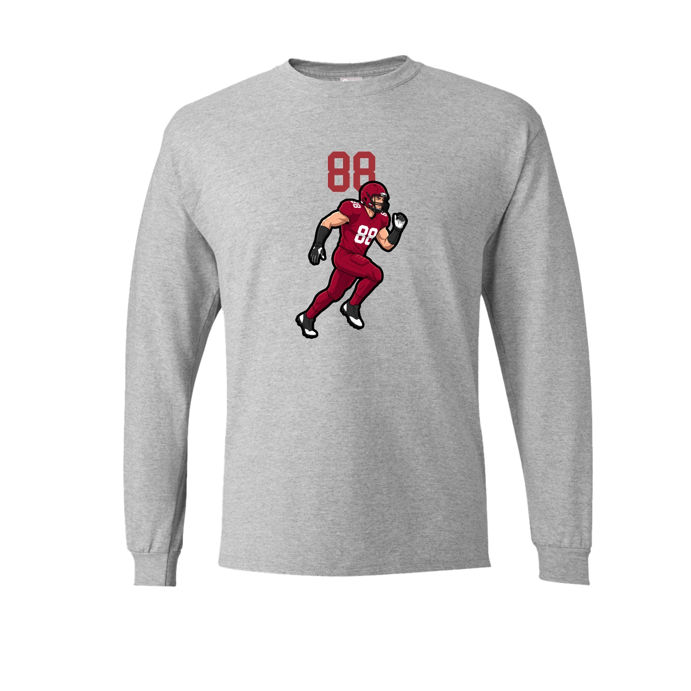 Long Sleeve Tee — Number Top in Grey