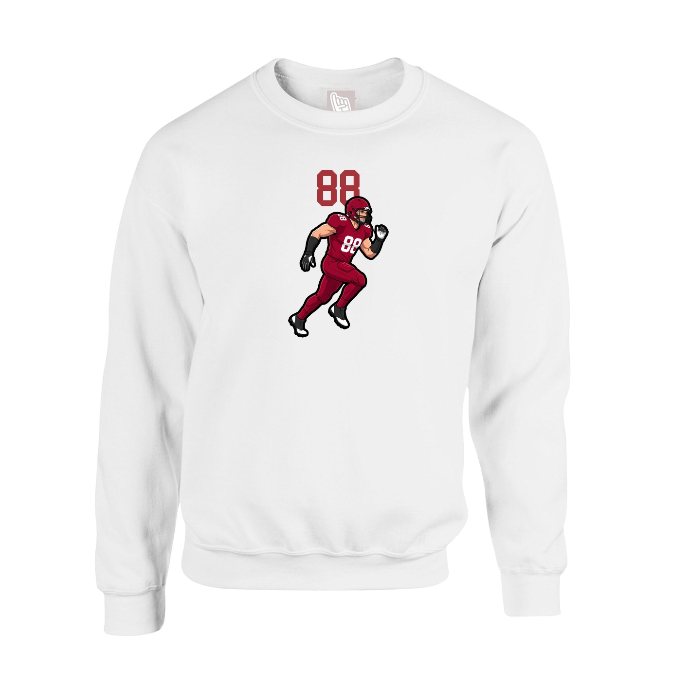 Fleece Crew — Number Top in White