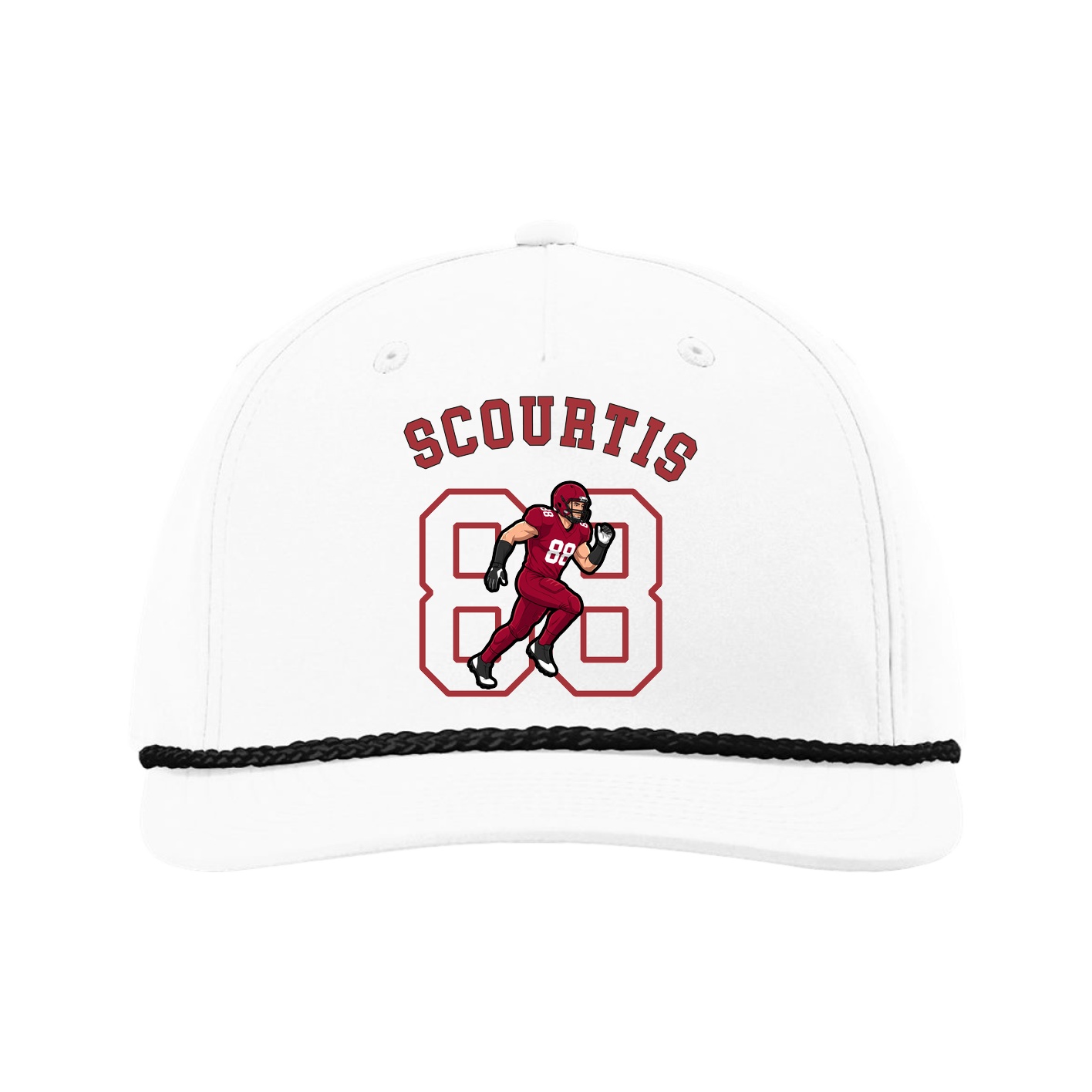 Five-Panel Classic Rope Cap — Shirsey Arch in White