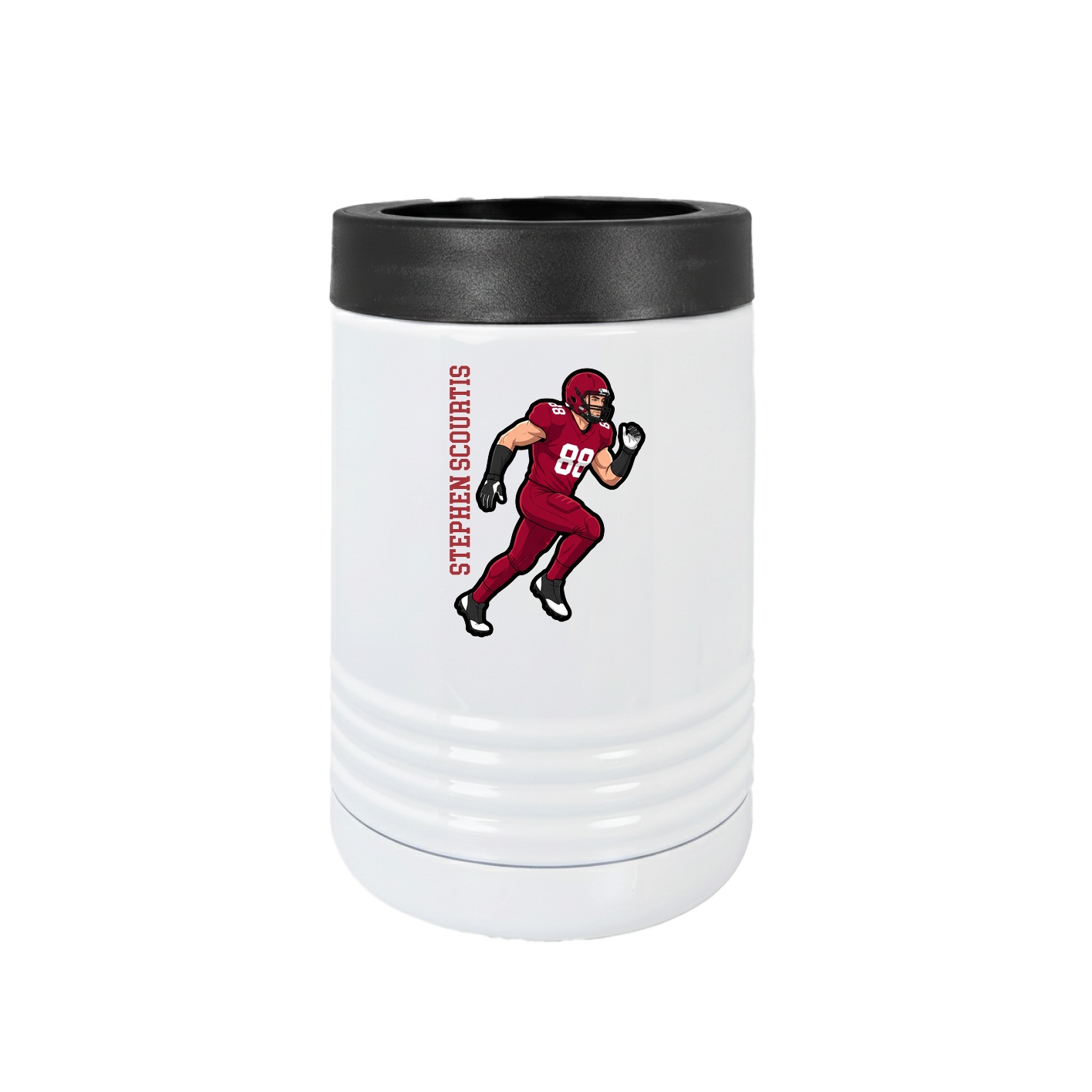 Beverage Holder — Name Vertical in White