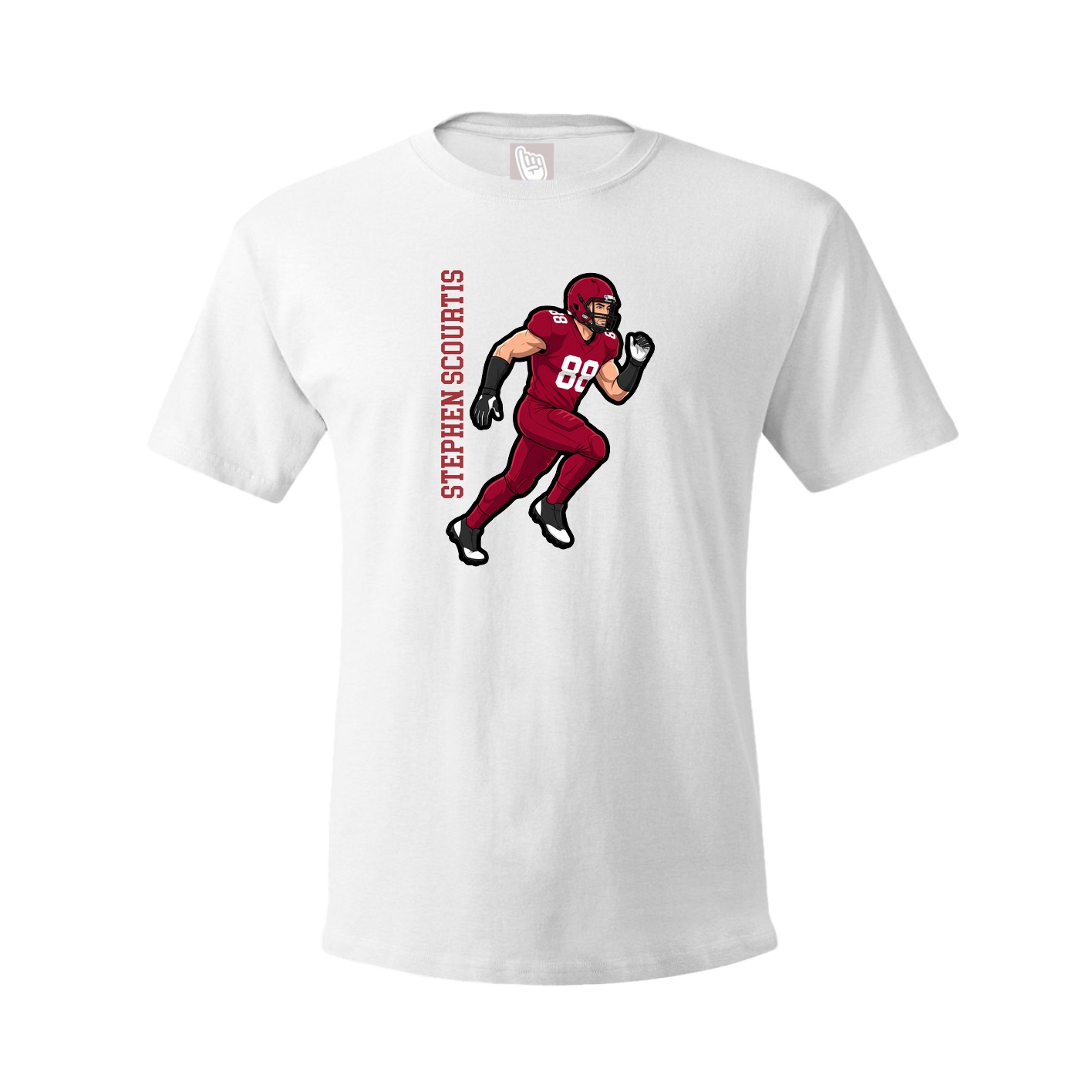 Youth Tee — Name Vertical in White