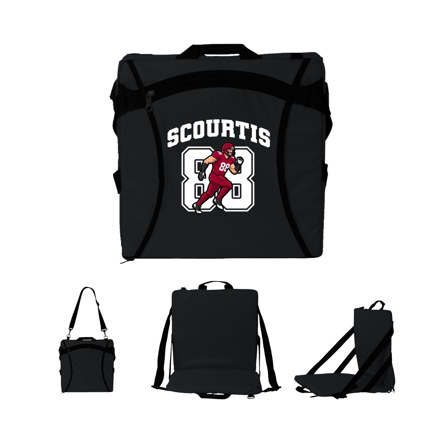 Folding Stadium Seat — Number in Black