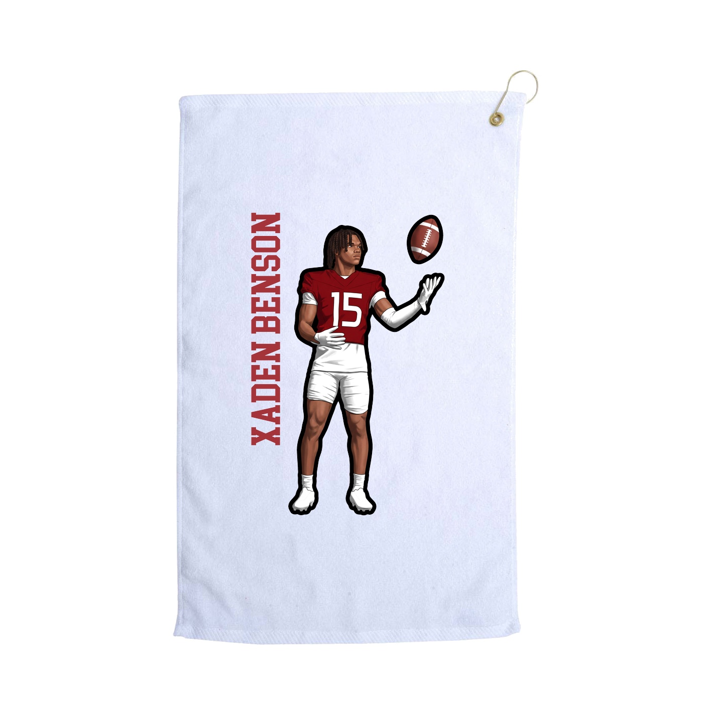 Golf Towel — Name Vertical in White