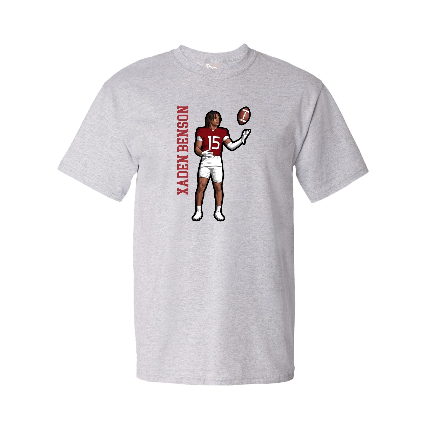 Youth Tee — Name Vertical in Grey