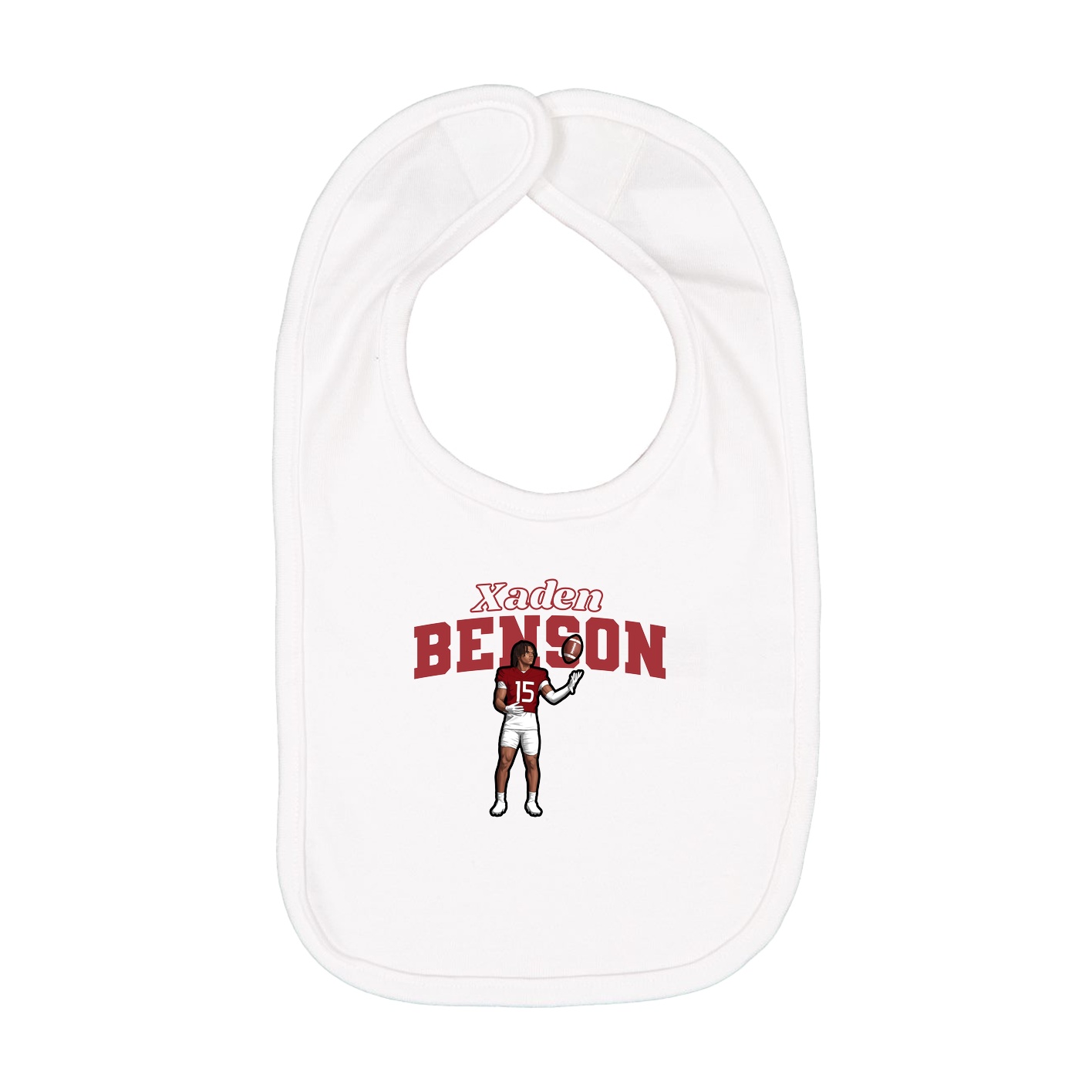 Infant Bib — Name Arch in White