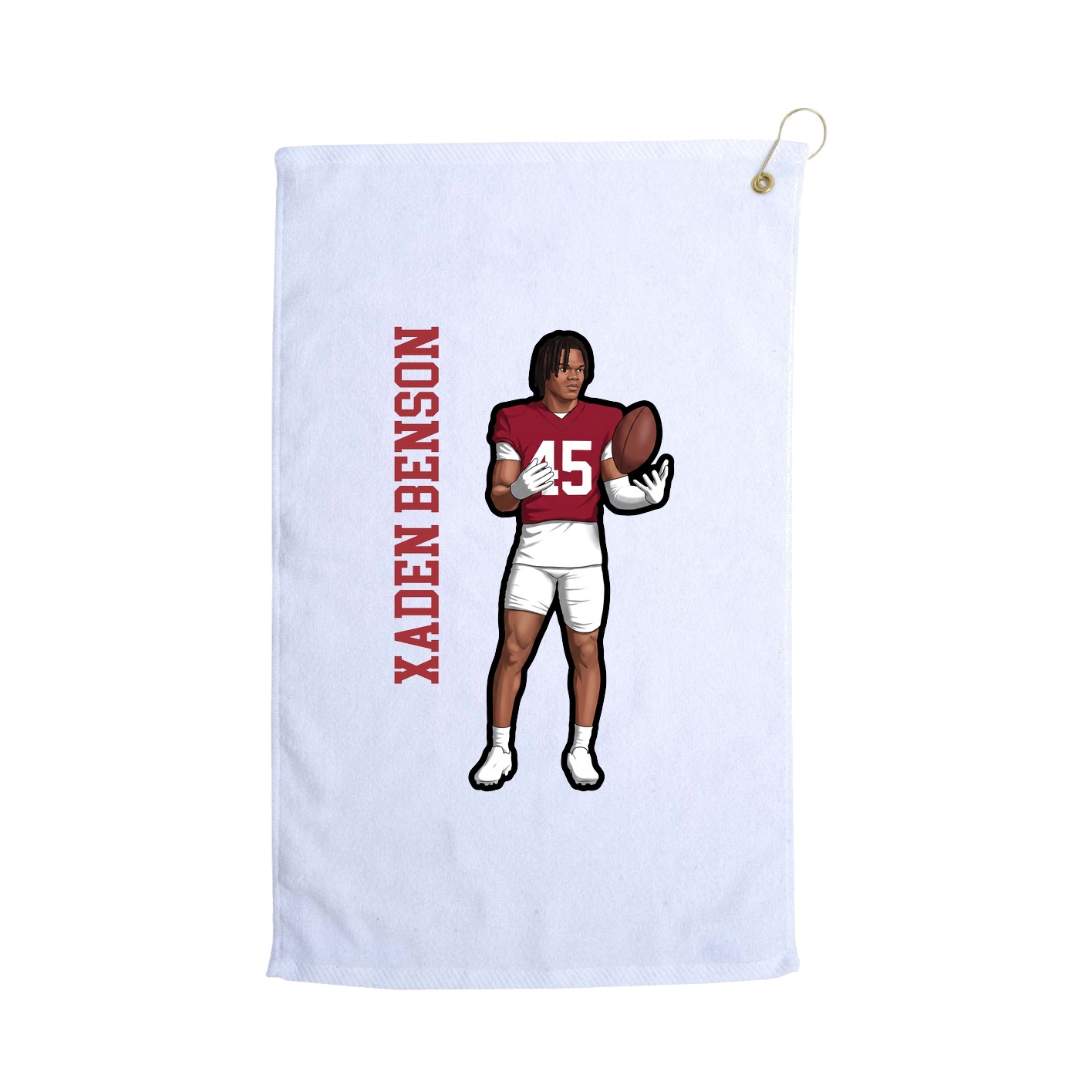 Golf Towel — Name Vertical in White