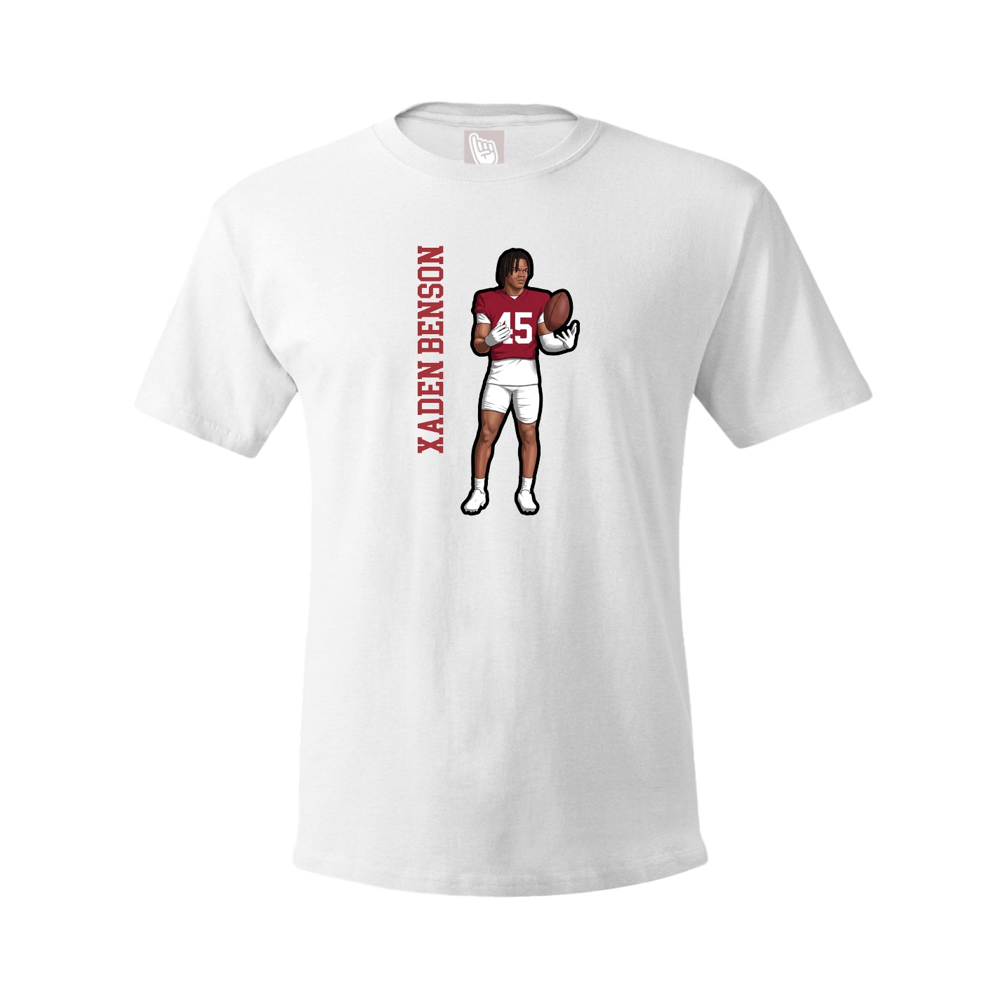 Youth Tee — Name Vertical in White