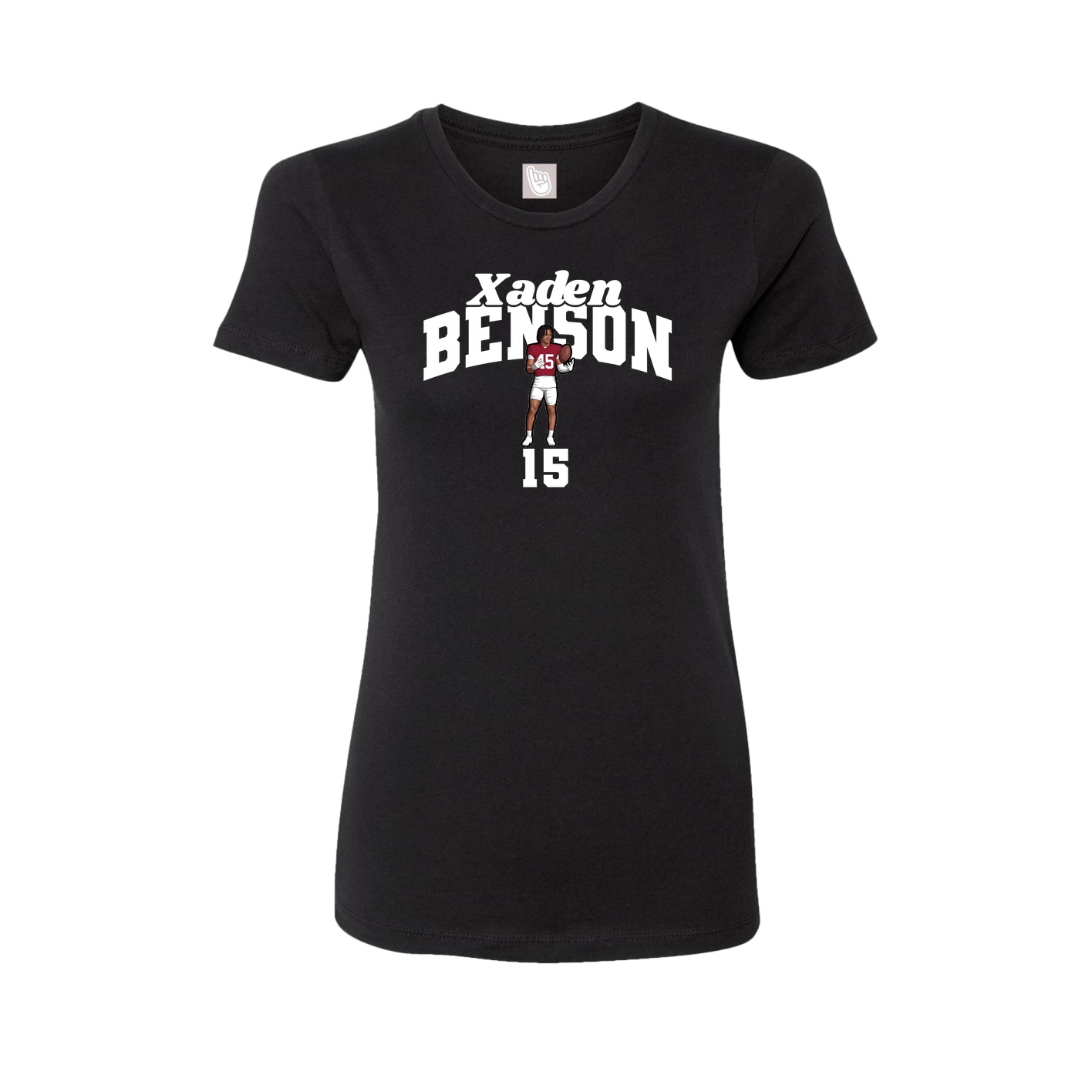 Fitted Women's Tee — Signature Arch in Black