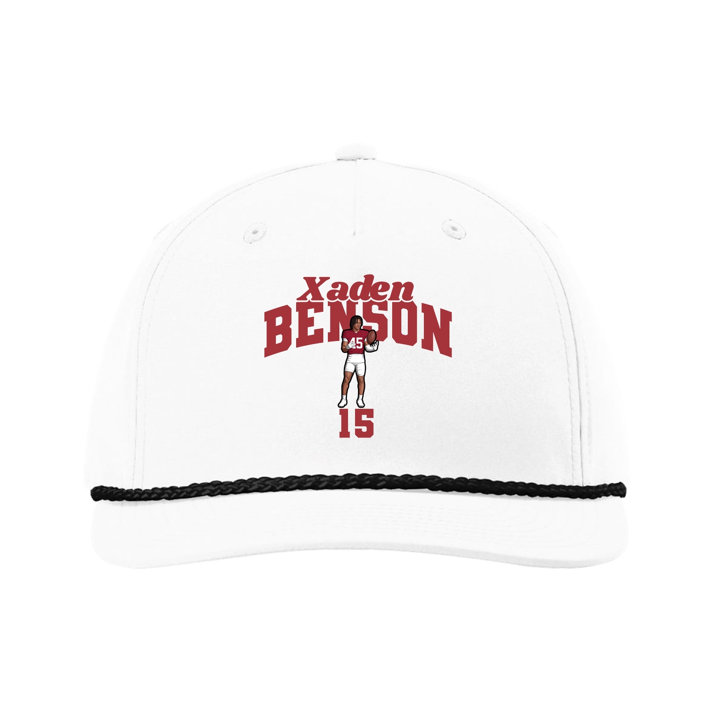 Five-Panel Classic Rope Cap — Signature Arch in White