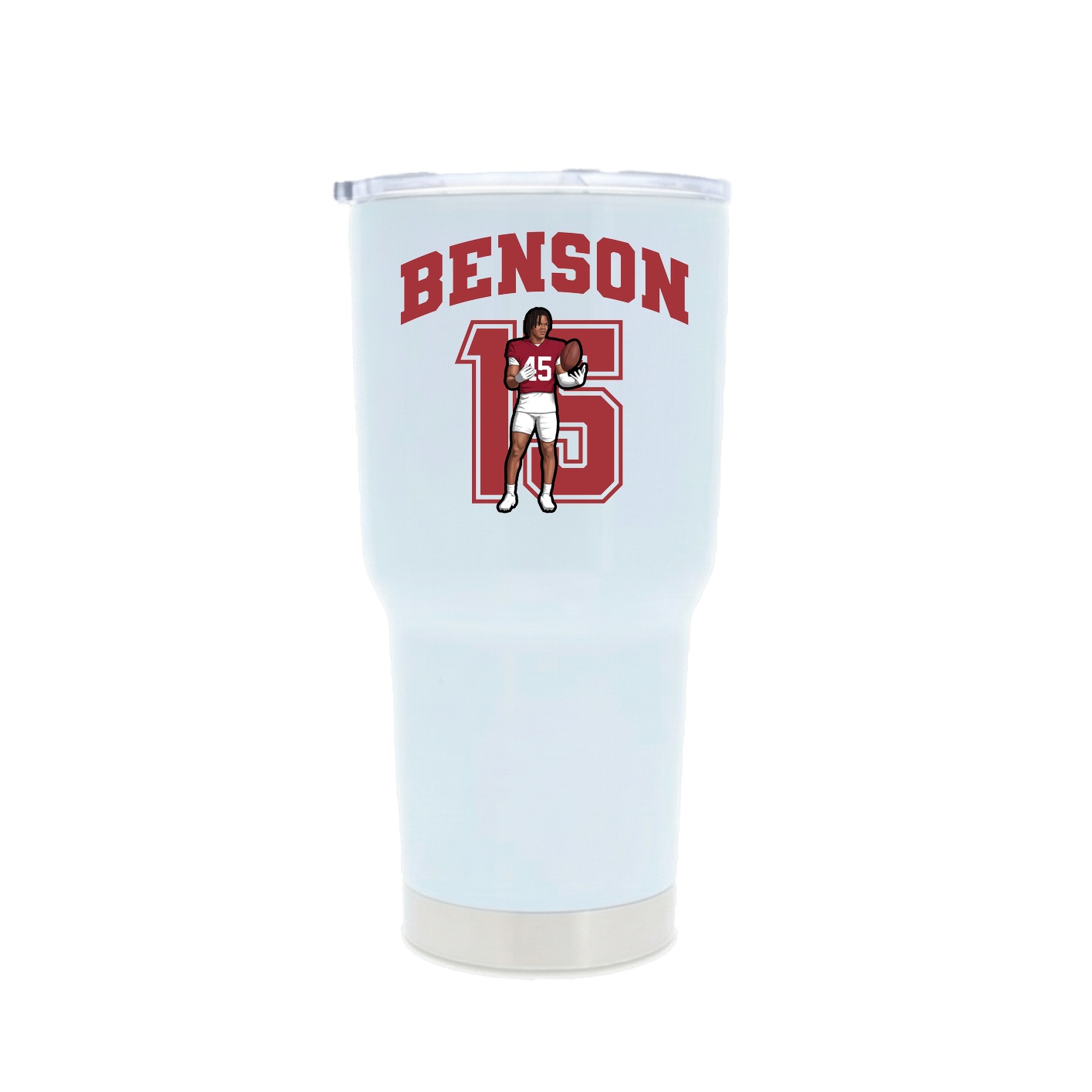 30oz Stainless Steel Tumbler — Number in White