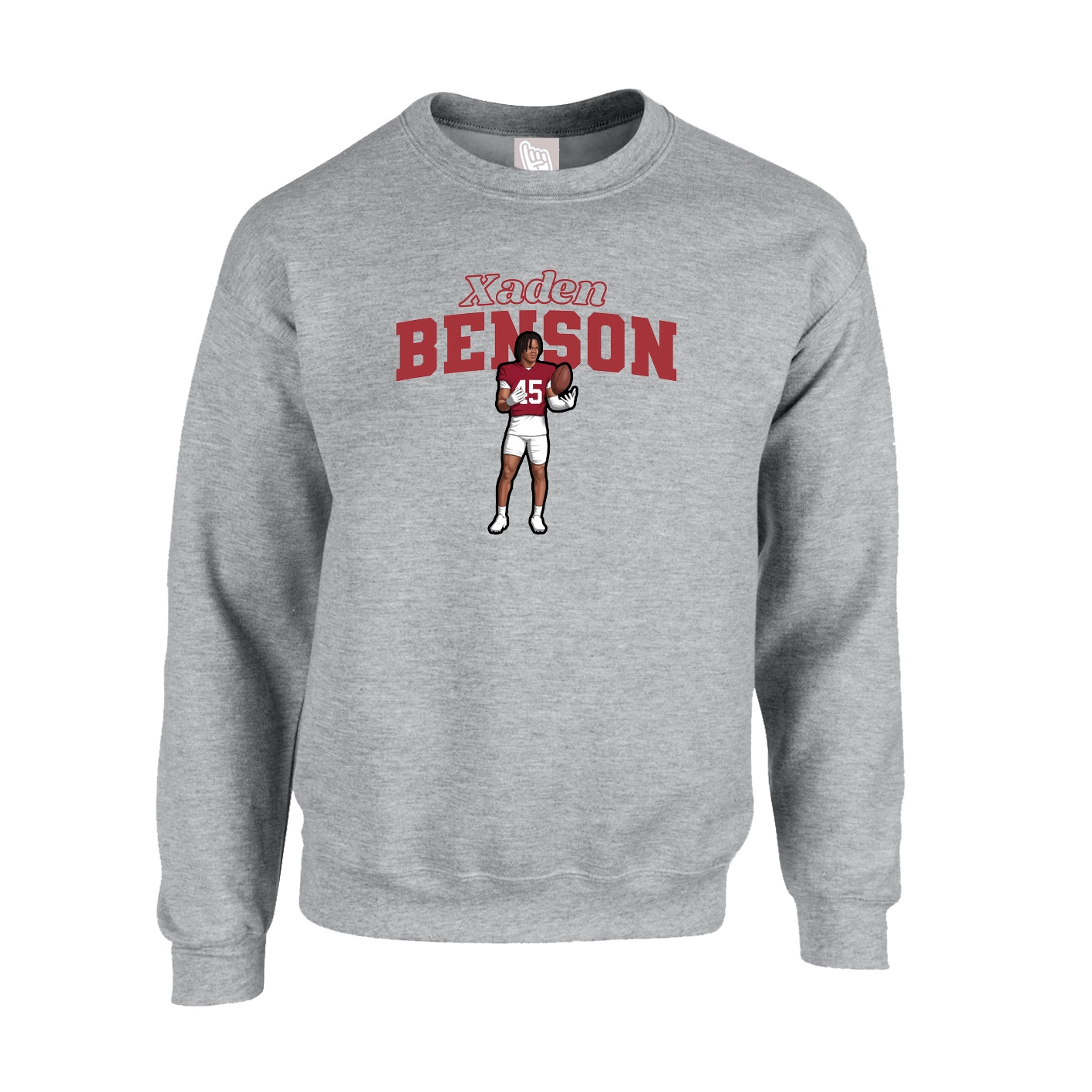 Fleece Crew — Name Arch in Grey