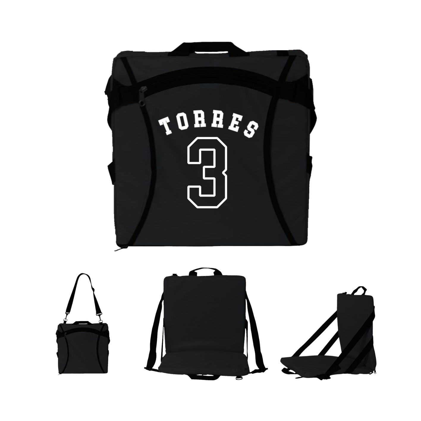 Folding Stadium Seat — Shirsey Arch in Black