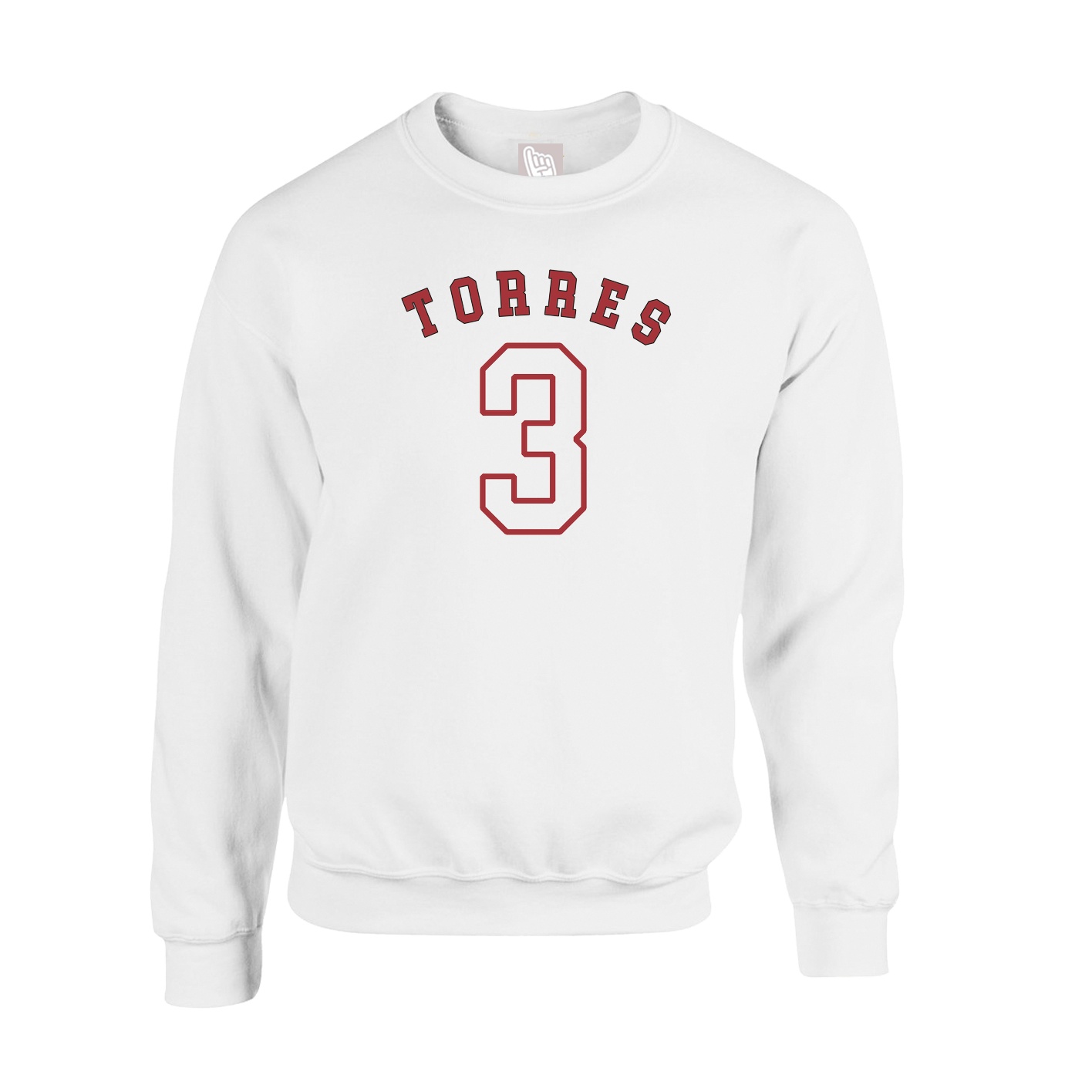 Fleece Crew — Shirsey Arch in White