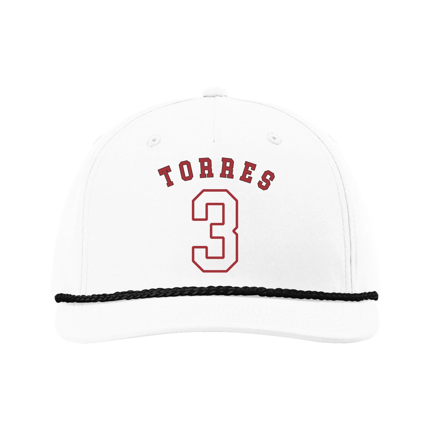 Five-Panel Classic Rope Cap — Shirsey Arch in White