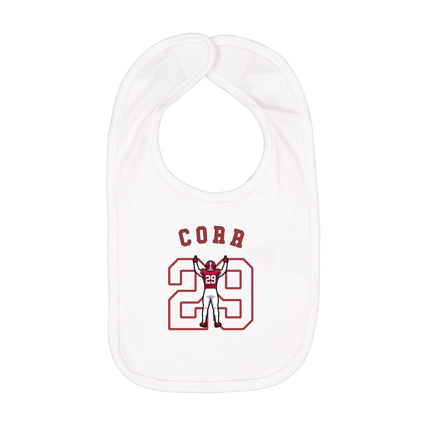 Infant Bib — Shirsey Arch in White