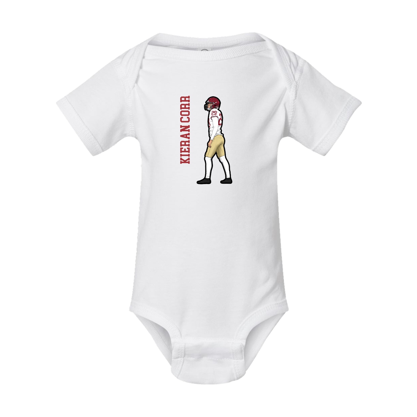 Baby Onesie — Name Vertical in White