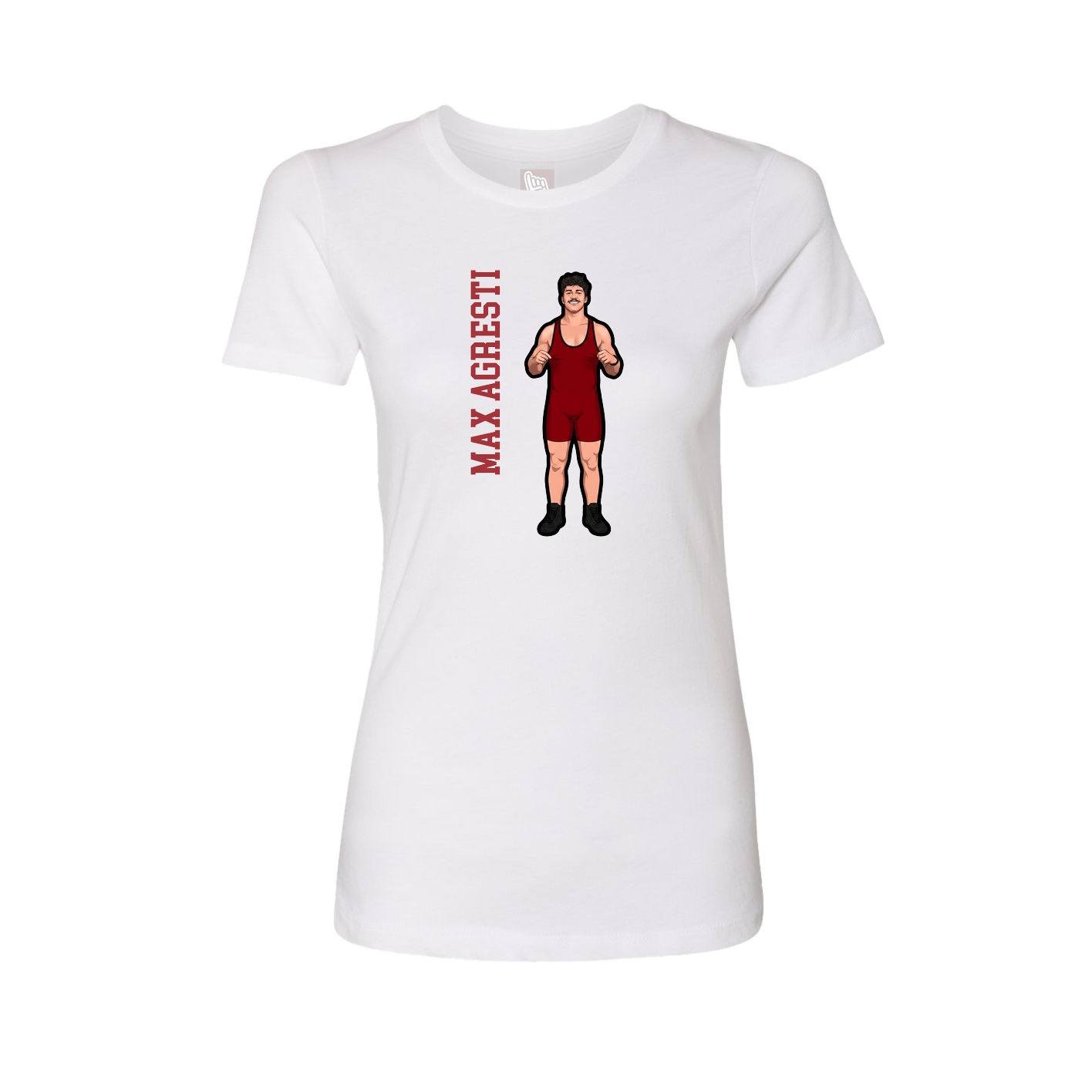 Fitted Women's Tee — Name Vertical in White