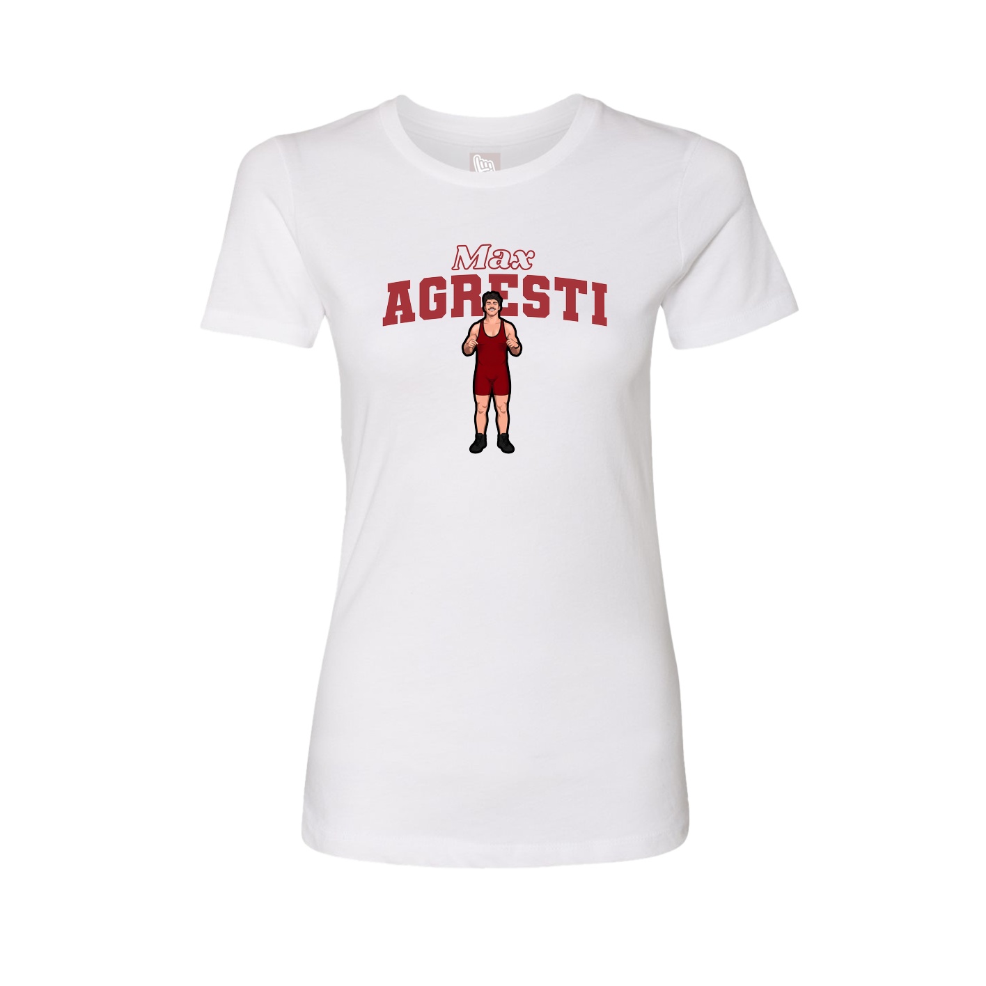 Fitted Women's Tee — Name Arch in White
