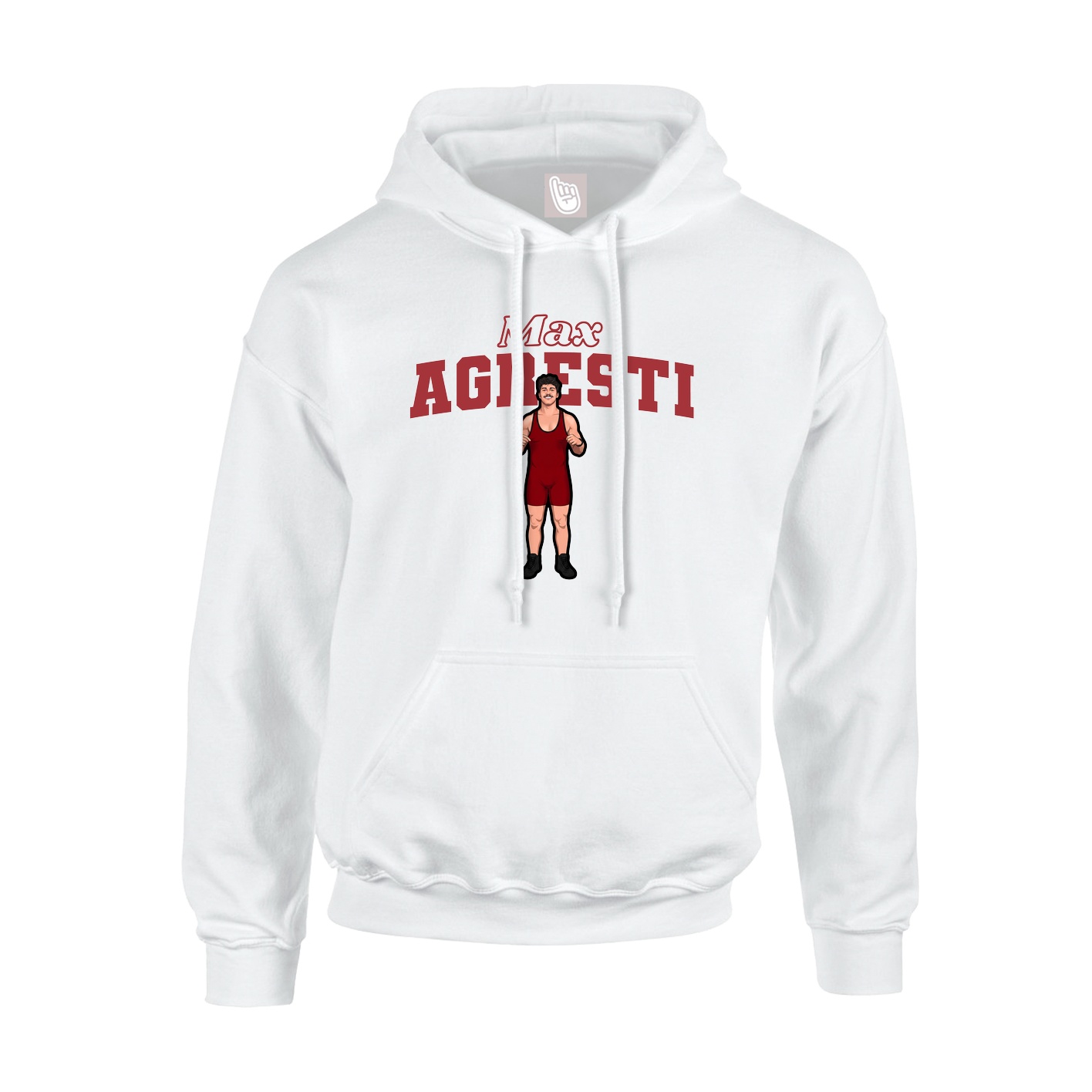 Youth Hoodie — Name Arch in White