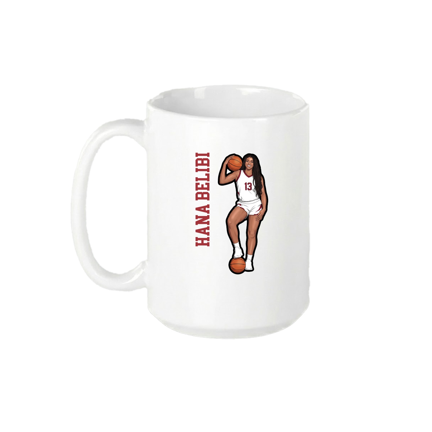 15oz Coffee Mug — Name Vertical in White