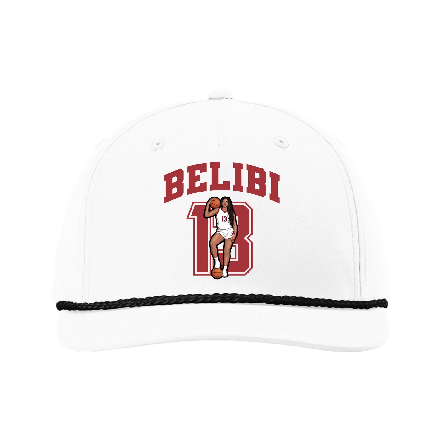 Five-Panel Classic Rope Cap — Number in White