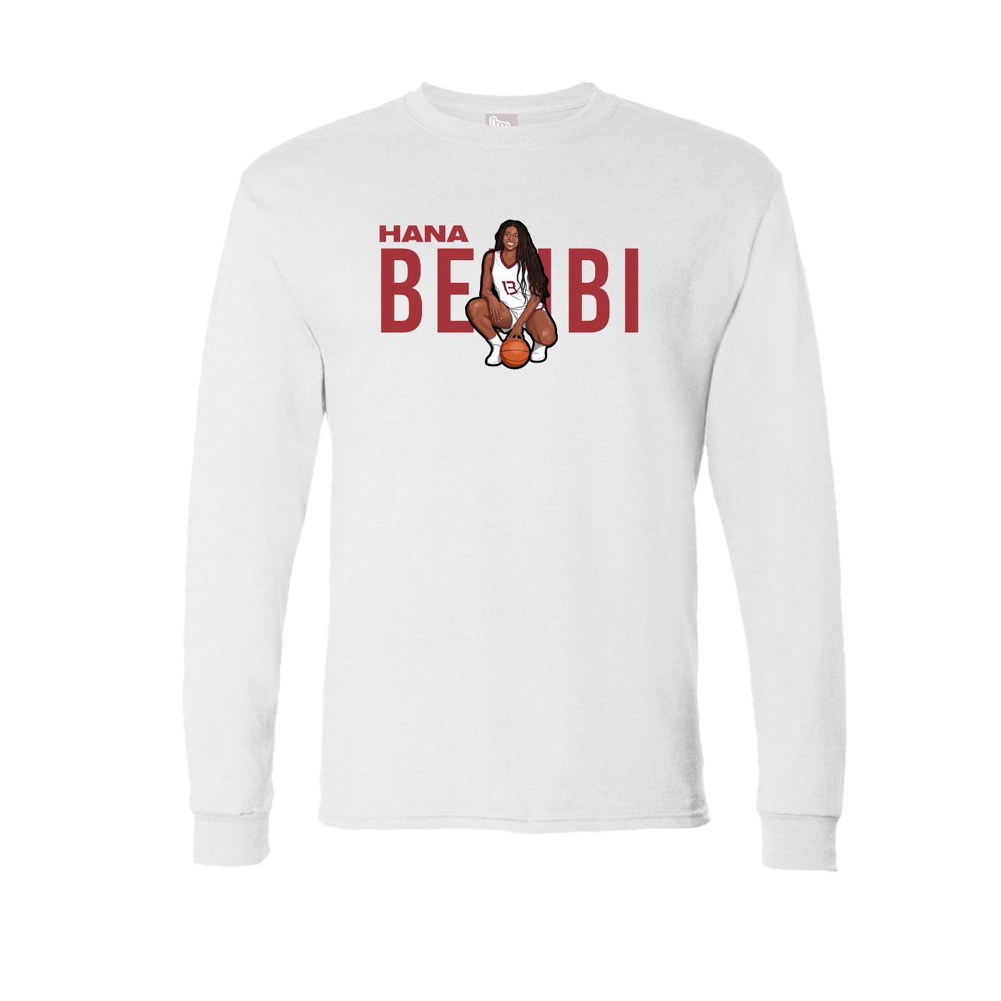 Long Sleeve Tee — Player Name in White