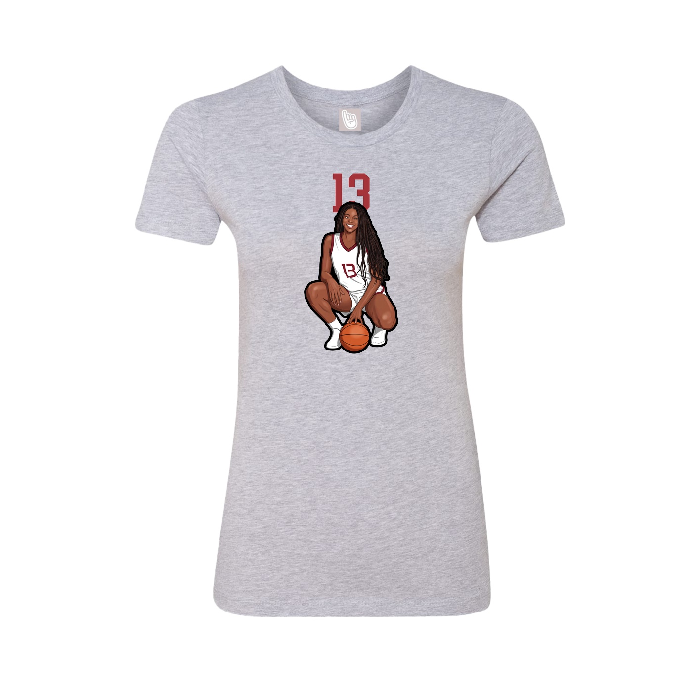 Fitted Women's Tee — Number Top in Grey